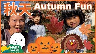 All about AUTUMN  for Kids in Chinese 小朋友認識秋天 【刻南瓜 摘蘋果 萬聖節 感恩節 火雞手工】｜21分鐘認識季節 學中文