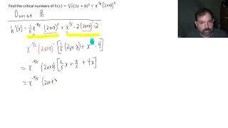 Critical Numbers Example 4