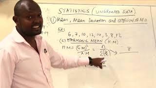 STATISTICS (Ungrouped Data): MEAN, MEAN DEVIATION AND COEFFICIENT OF MEAN DEVIATION