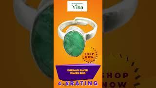 Divine & Authentic Emerald Silver Finger Ring | Viha Online Jewels | Anitha Kuppusamy Viha