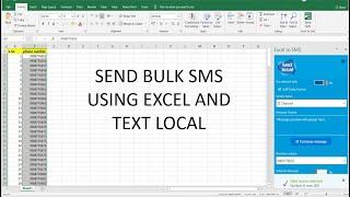 Send Bulk SMS Using Excel [Text Local] Plug-In|16K Views|
