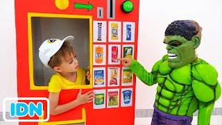 Vlad dan Nikita pahlawan mesin penjual otomatis cerita mainan anak anak