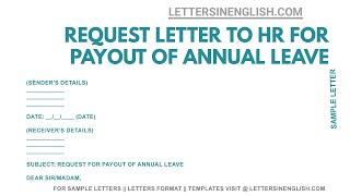 How To Write Letter To HR Department – Sample Letter for Annual Leave Payment