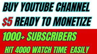 how to buy youtube channel. $5 (ready to monetize)