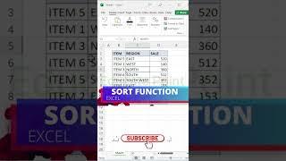 SORT FUNCTION IN EXCEL !!!