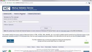 Using the W3C Markup Validation Service to check your HTML