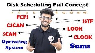 FCFS SSTF SCAN CSCAN LOOK CLOOK Solved Example in Hindi | Disk Scheduling Sums | OS Lectures