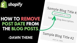 Shopify Dawn Theme: How to Remove the Blog Post / Publication Date