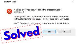 Fix valorant a critical error has occurred and the process must be terminated-System Error