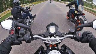 KTM Duke CRASH. LOUD Ninja, Lamborghini - Ride to Nandi Hills #2 | POV Adventures