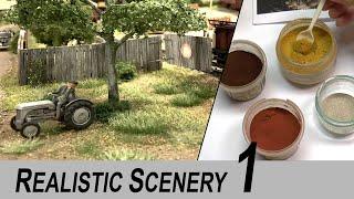 Creating realistic scenery part 1 - Ground coloring and grass - Detailed tutorial