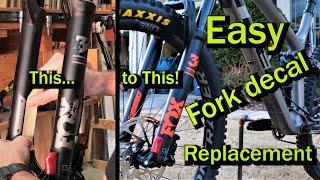 How to Replace Fork Decals Stickers. FOX Performance on Trek Fuel EX