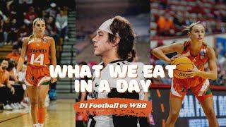 WHAT A D1 FOOTBALL PLAYER EATS IN A DAY VS WBB *University of Colorado & UMIAMI* Cavinder Twins