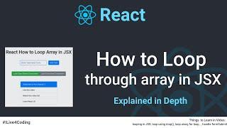 React JS How To #3 | Loop through Array and Render Elements | React JS Tutorial | ILive4Coding