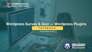 Wordpress Survey & Quiz — Wordpress Plugins