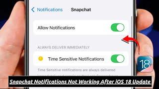 Snapchat Notifications Not Working iOS 18 / Fixed