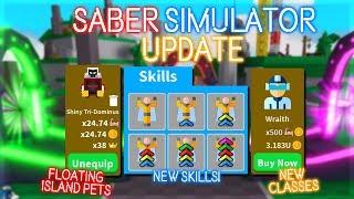 NEW ISLANDS UPDATE IN SABER SIMULATOR! *SKILLS ADDED*+ OP DOMINUS PETS