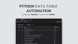 Python Data Table Automation