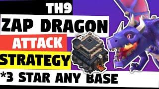 TH9 Zap Dragon Attack Strategy - Best Th9 Drag War Attack | Clash Of Clans - COC