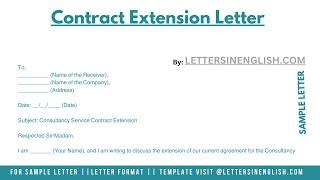 Contract Extension Letter - Letter for Extension of Contract for the Consultancy Service