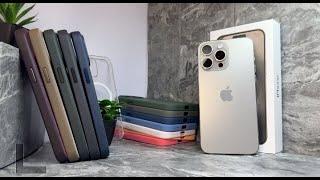 NATURAL TITANIUM iPhone in ALL iPhone 15 Pro Max Cases: SILICONE/CLEAR/FINEWOVEN CASES