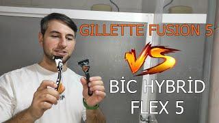 1 HAFTALIK SAKALI HANGİSİ DAHA İYİ KESTİ ? - GiLLETTE FUSION 5 vs BiC HYBRID FLEX 5 !