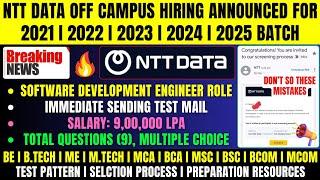 NTT Biggest Hiring | Direct Test | SDET | NTT OFF Campus Drive 2025, 2024, 2023 BATCH | Salary 9 LPA