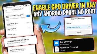 Enable GPU Driver In Any Phone | Overclock Android 90FPS | How Install GPU Driver In Android No Root