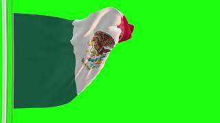 Mexico green screen flag video