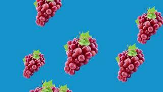 TOP GRAPES falling green screen/ grape animation rain