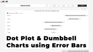 Power BI Error Bars V1, Dot Plot, Dumbbell chart, Enclosed Dot Plot  in Power BI using Error Bars