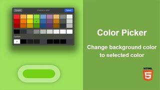 Color picker in HTML & JavaScript | Change background color to selected color using JavaScript