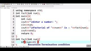 How to Find Factorial of a Number using Recursion in C++