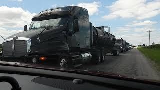 The semi's hauling liquid cow manure.