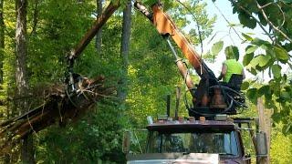 Moving Slab Wood with Grapple Loader