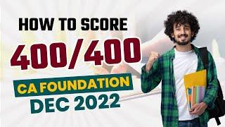 How to Score 400/400 in CA Foundation Dec 2022 #shorts