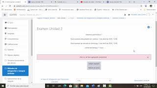 Crear examen en Moodle