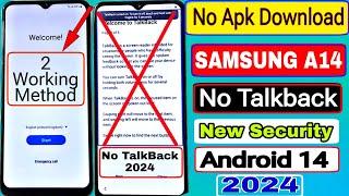 SAMSUNG A14 FRP Bypass Android 14 Without  Pc 2024 || No Code *#0*# - Talkback Not Working - No Tool