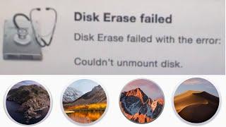 Disk Erase failed with the error: Couldn’t unmount disk. macOs