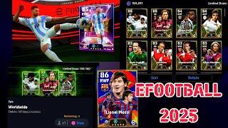 Unboxing EFOOTBALL 2025: First Impressions & Huge Pack Opening!, Free messi epic & Free Epic 