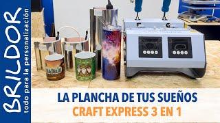 ️‍ PLANCHA DOBLE para SUBLIMAR TAZAS, TERMOS y BOTELLAS: Craft Express 3 en 1