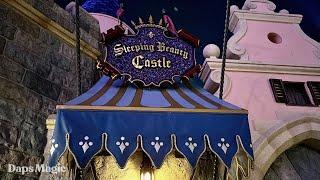 Sleeping Beauty Castle Walkthrough at night | Disneyland Resort 2024 4K