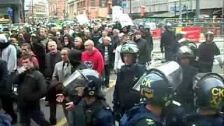 UAF harass EDL out of Manchester