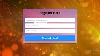 How to create registration form in html and css