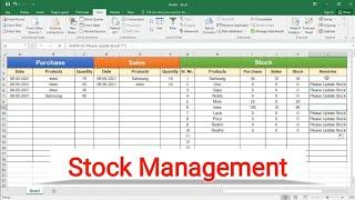 How to Maintain Stock in Microsoft Excel | Stock Maintain Software in Excel