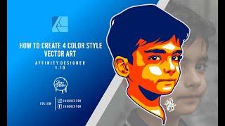 How to create vector art (4 color style) | Affinity designer 1.10