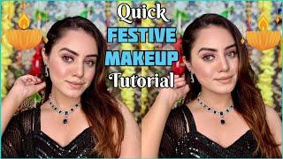 Easy Diwali makeup tutorial🪔 | Swiss beauty one brand makeup look | Festive special | kp styles