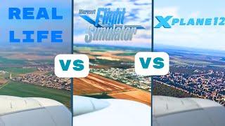 MSFS 2020 vs X-Plane 12 vs Real Life! Landing in Paris