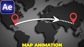 MAP LINE ANIMATION in After Effects | Animated Travel Map