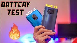 Poco X3 NFC vs Note 9S Battery test || بطاريه كبيره على الفاضي